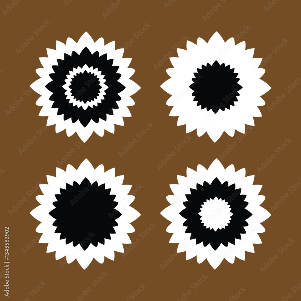 Fototapeta premium abstract flower icon set 