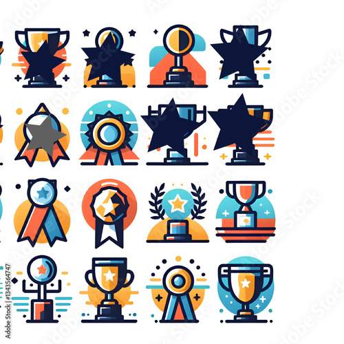 trophy cup icon abstract background