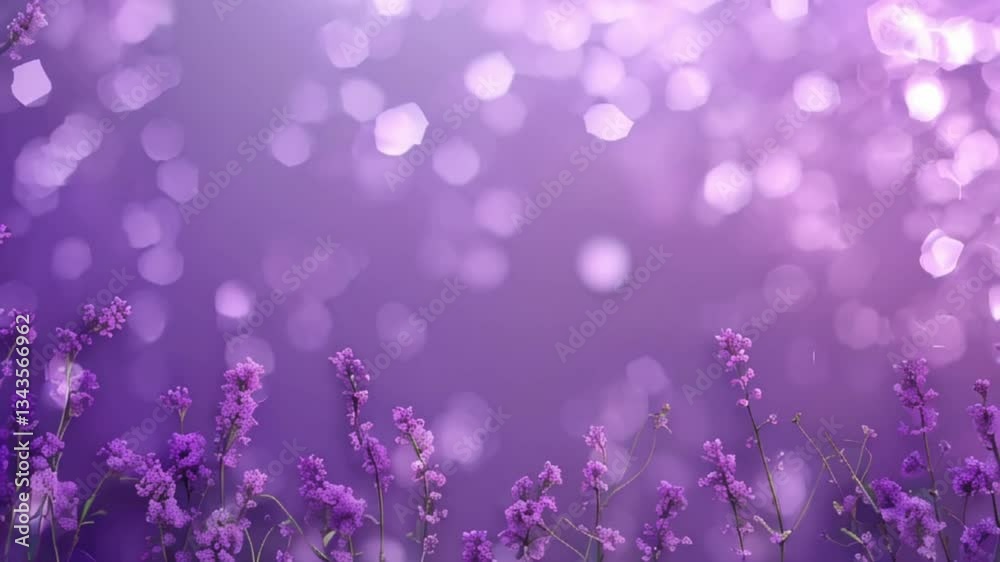 Lavender flowers with soft purple bokeh background.