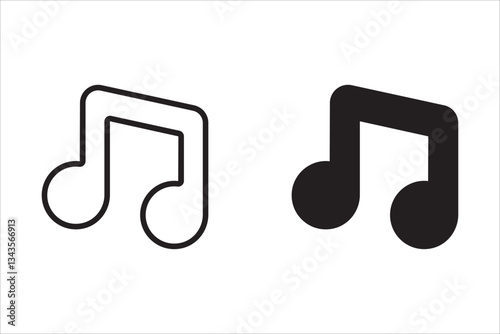 Music note icon set. flat illustration of vector icon on white background
