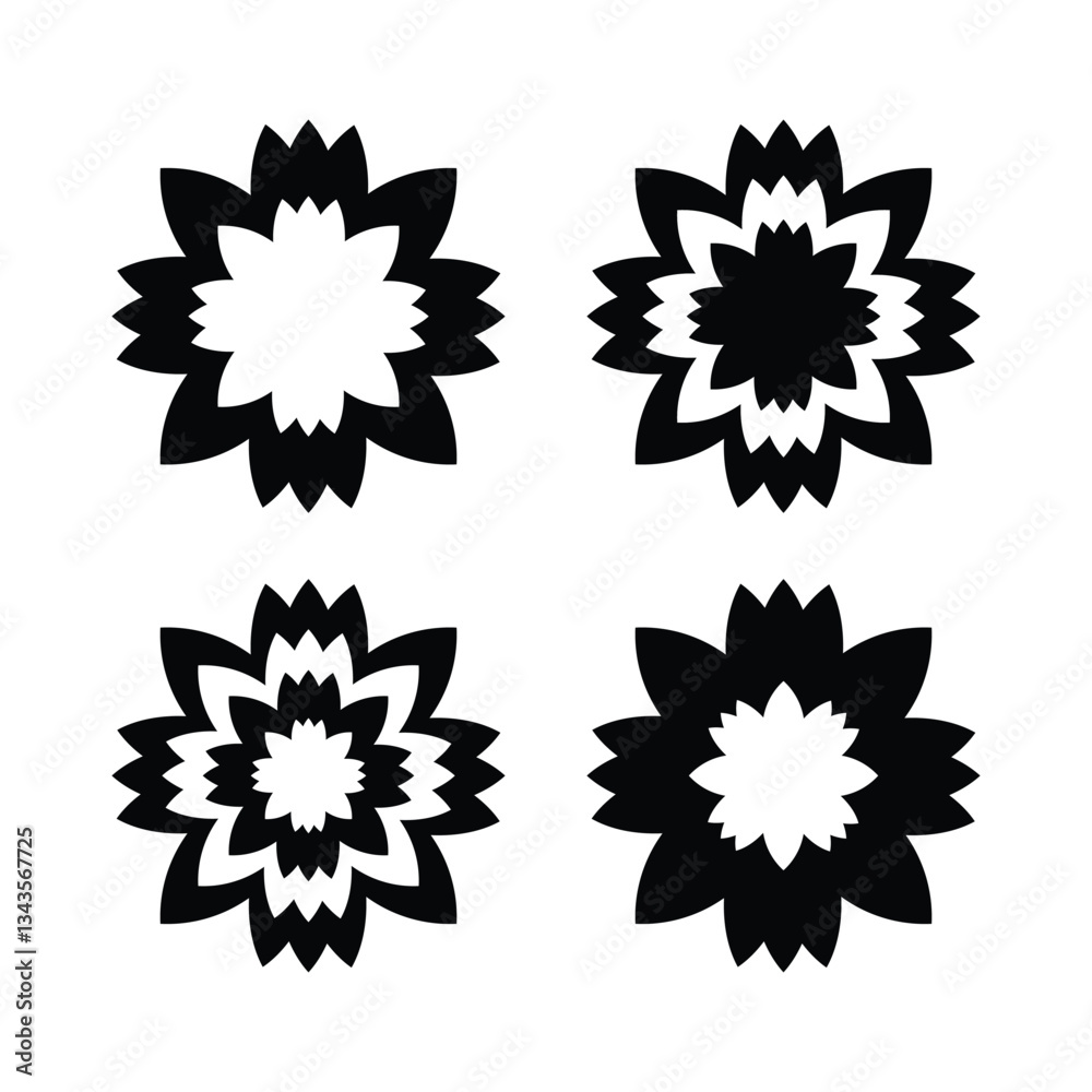 Fototapeta premium flower icon set