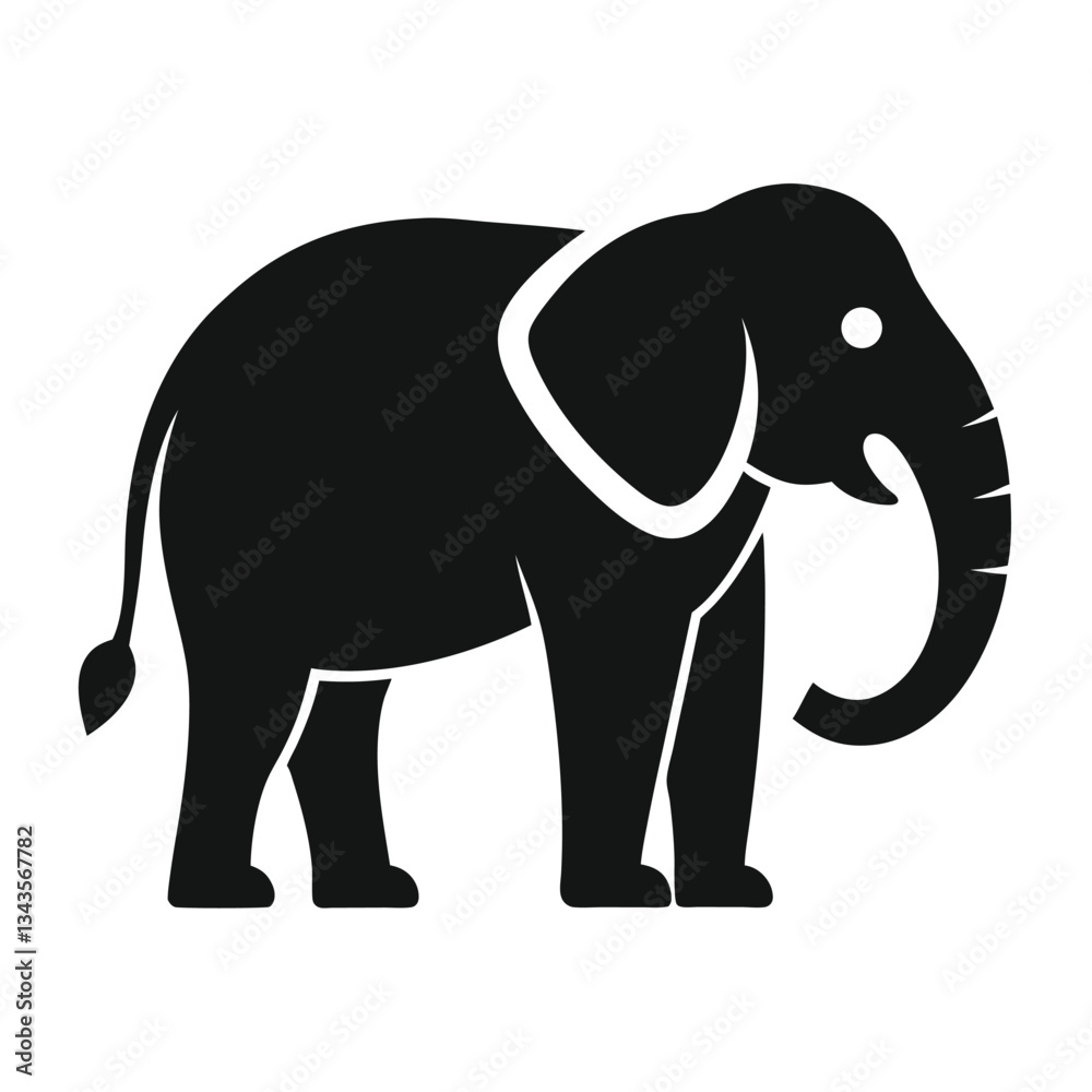 Fototapeta premium Elephant Icon Silhouette Vector on White Background - Vector Illustration