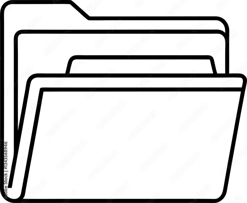 Minimalist Folder Icon Black and White Outline for Data Management and Organization Designs and Projects Minimalist Folder Icon Black and White Outline for Data Management and Organization Designs and Projects
