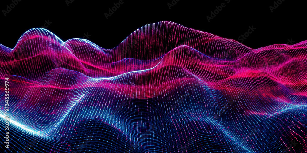 Fototapeta premium Neon Circuit Board Glowing in Futuristic Darkness