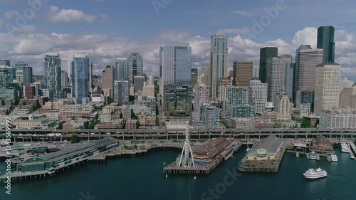 Seattle Waterfront with Alaskan Way Viaduct, Washington, USA, June 5th 2018
