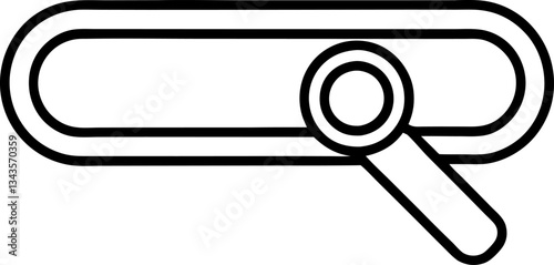 Minimalist Search Bar Icon with Magnifying Glass for Website UI Design and Mobile Application Interface Elements
