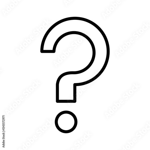 minimalist question mark icon for user inquiries, informational platforms, and support center visuals - flat stroke icon for apps and websites
