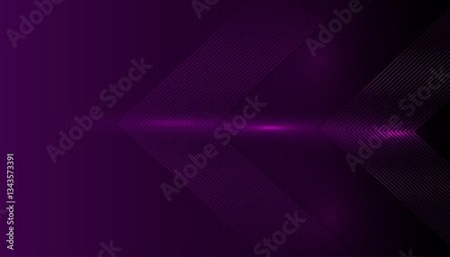 purple abstract background with glowing arrow lines. Modern shiny purple  geometric lines design. Technology futuristic concept. Horizontal banner template. Suit for cover, header, poster, banner, web