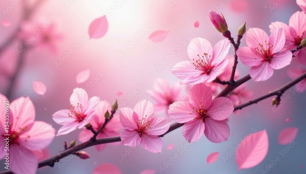 Abstract pink sakura petals swirling in a vortex of colors with a soft pastel background and subtle leaf movement, petal, garden, pink Abstract pink sakura petals swirling in a vortex of colors with a soft pastel background and subtle leaf movement, petal, garden, pink