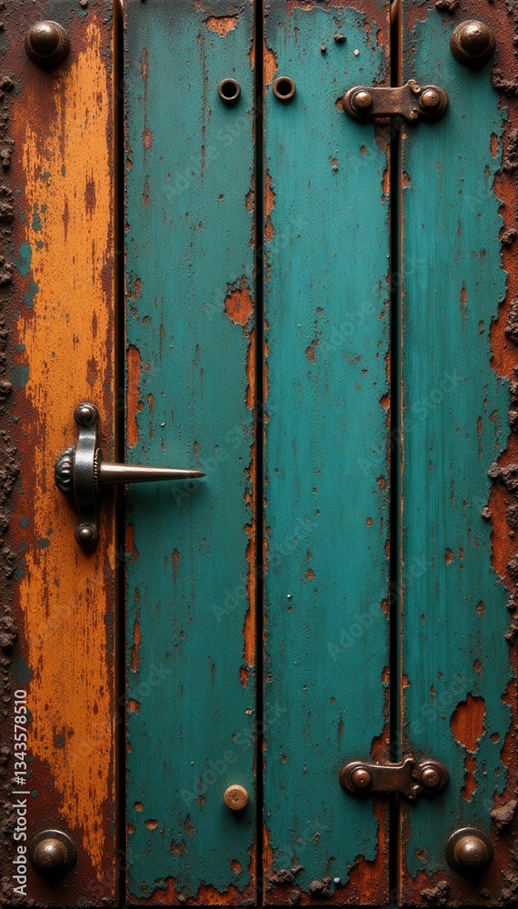 Distressed wood texture with grunge metal elements, urban, worn Distressed wood texture with grunge metal elements, urban, worn