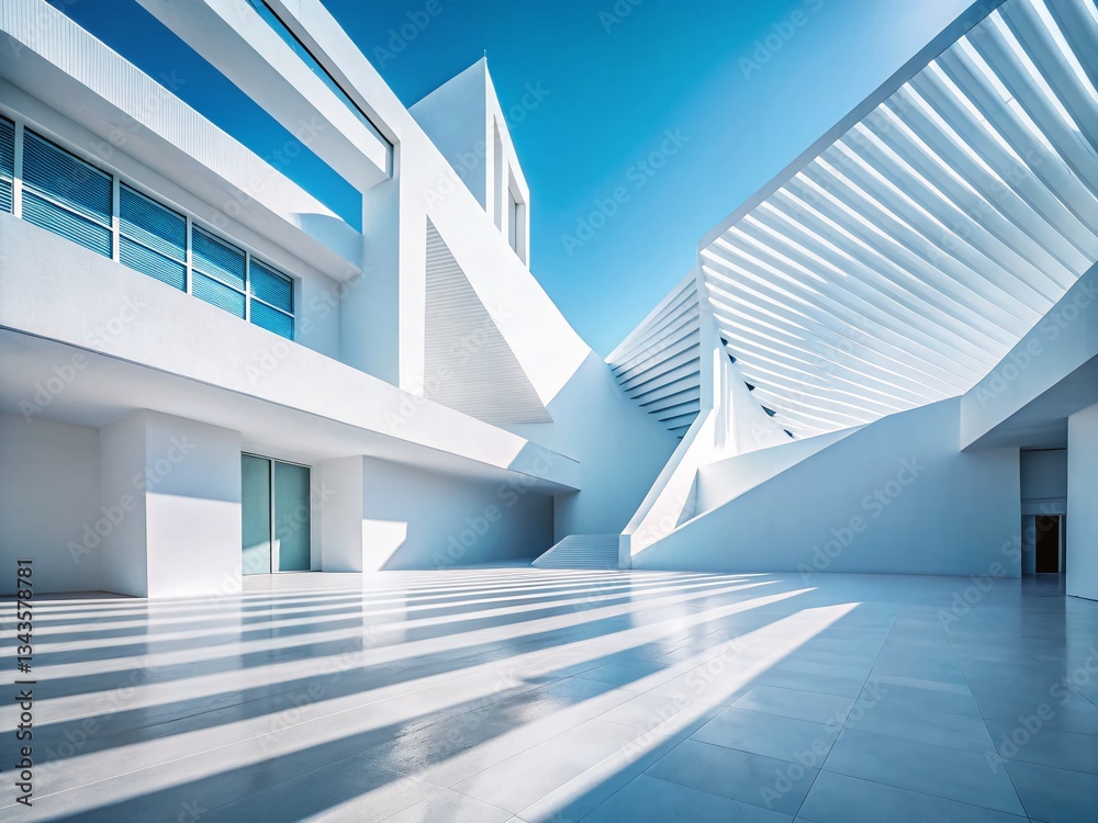 Obraz premium Abstract White Architectural Background: Modern Geometric Design Textures