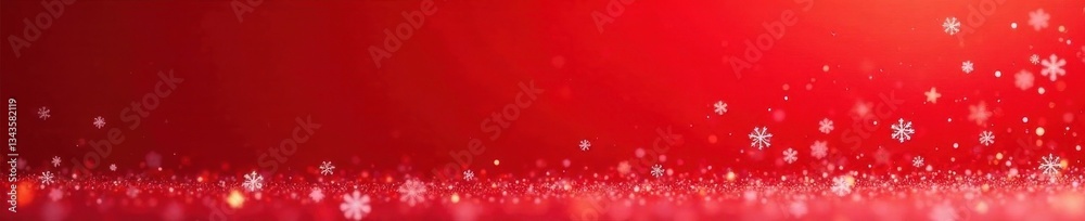 Minimalist Christmas illustration featuring small snowflakes in red gradient background, Christmas, Red Minimalist Christmas illustration featuring small snowflakes in red gradient background, Christmas, Red