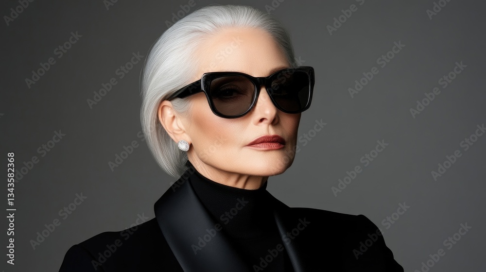 Mature woman in stylish attire