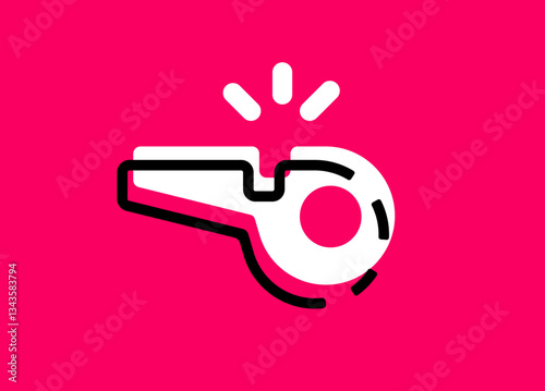 Whistle tool representing whistle blower illustration