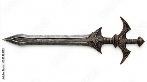 Magnificent Fantasy Sword Isolated on White Background for Design Projects