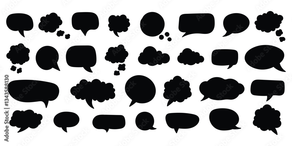 Fototapeta premium Collection of empty speech bubbles. Comic speech bubble. Retro empty comic bubble. Vector illustration