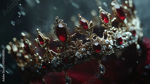 Elegant Fantasy Queen and King Crown in Low Key Lighting for Adobe Stock Photos