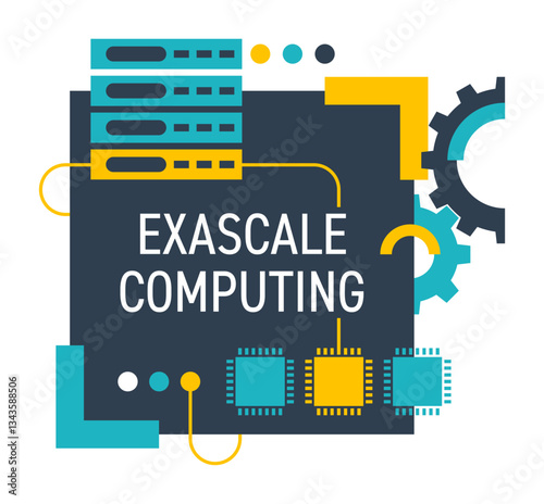 Exascale computing emblem supercomputer performance