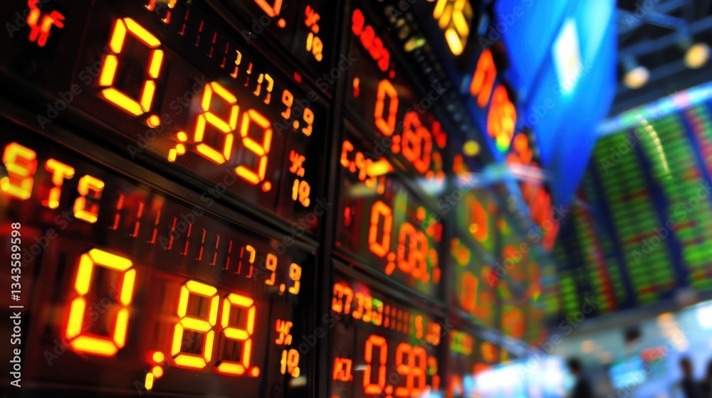 Stock Price Board Displaying Market Trends and Fluctuations