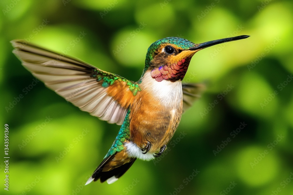 Fototapeta premium Close-Up of a Hummingbird’s Beak, Revealing the Delicate Structure and Sharpness