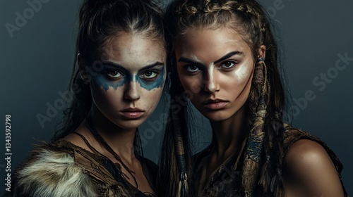 Professional Studio Shot of Isolated Amazons on Gray Background