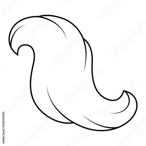 Wave line curl. Swirly abstract fur or hair.