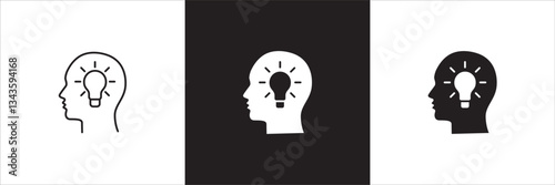 Smart business icon. Human resources development symbol. Icon symbol of intelligence, brain storming, idea, computing, technology, management, thinking, cooperation, teamwork. Vector illustration