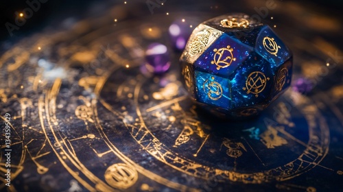 Zodiac Horoscope Divination Dice Astrology Symbols Mystical Fortune Telling Image