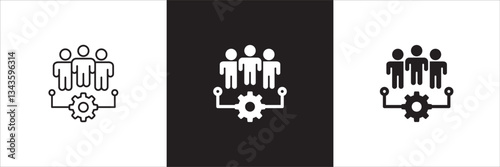 Hierarchy in company icon. Relation of people in company icons. Connection manager and employee symbol. Icon symbol compatible for leader, leadership, management, job position. Sign illustration.