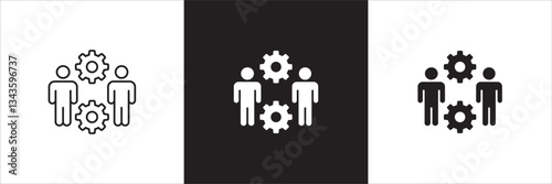 Hierarchy in company icon. Relation of people in company icons. Connection manager and employee symbol. Icon symbol compatible for leader, leadership, management, job position. Sign illustration.