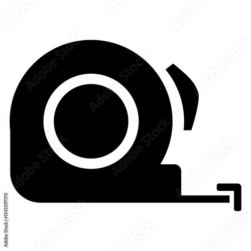 Cinta métrica. Icono de herramienta de medición de rollo