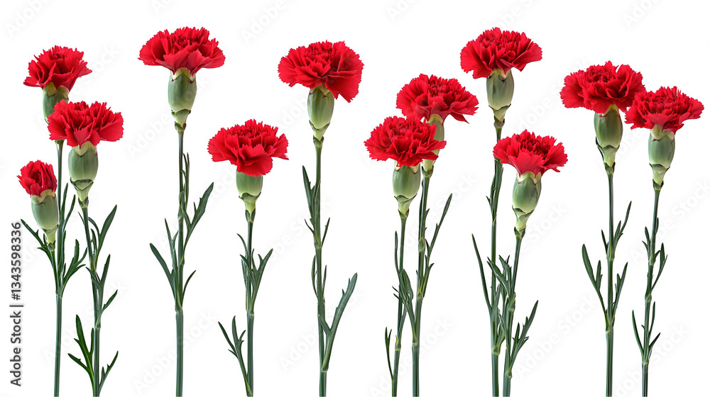 Fototapeta premium red poppies isolated on white