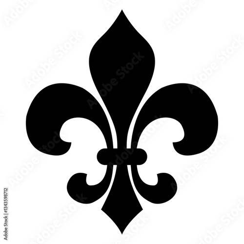 Icono plano silueta de flor de lis