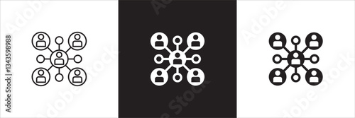 Hierarchy in company icon. Relation of people in company icons. Connection manager and employee symbol. Icon symbol compatible for leader, leadership, management, job position. Sign illustration.