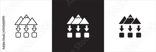 Natural resource icon. Company natural process production icons. Icon symbol compatible for business, management, logistic, asset, variable, material, process, asset. Vector illustration.