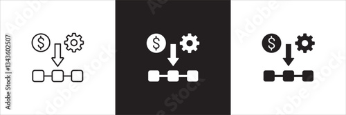 Financial resource icon. Money company source icons. Icon symbol compatible for finance, financial, business, management, logistic, asset, material, process, asset. Vector illustration.