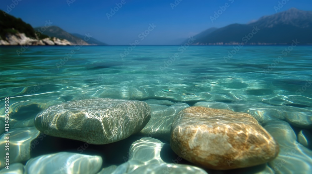 Crystal-clear water over rocks