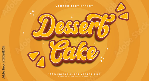 Dessert Cake Editable Text Effect Template Suitable for 3D Cartoon Style