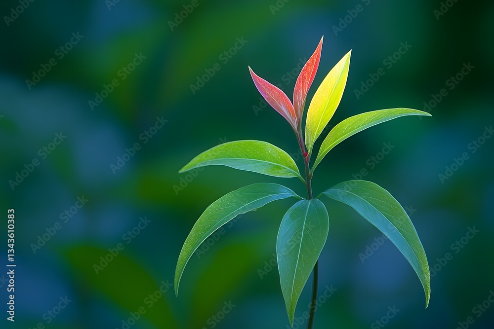 Obraz premium Vibrant New Growth Spring Leaves Close Up