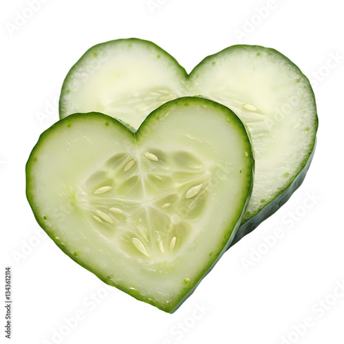 Heart-Shaped Cucumber Slices: Food Photography
