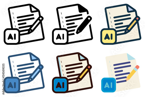 ai powered content writer icon vector illustration