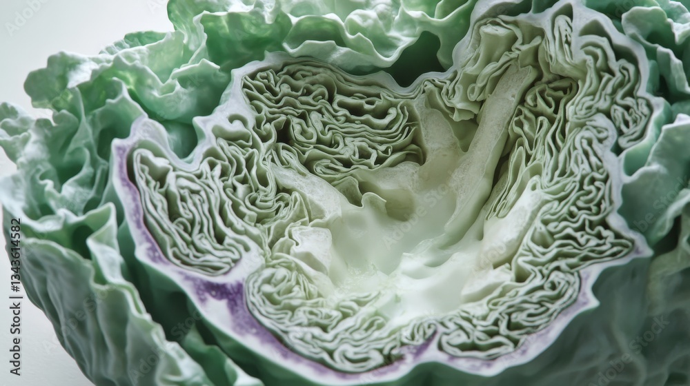 Fototapeta premium Closeup of a Cabbage Cross-Section