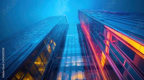 Wallpaper Mural Futuristic cityscape with towering skyscrapers illuminated by vibrant neon lights Torontodigital.ca