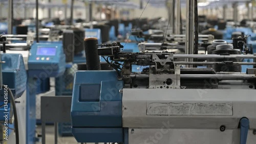 Textile Manufacturing Machines in Modern Factory