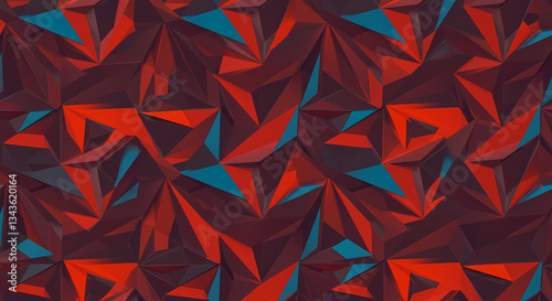  A seamless pattern of sharp triangles and hexagons.