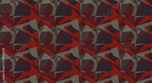  A seamless pattern of sharp triangles and hexagons.
