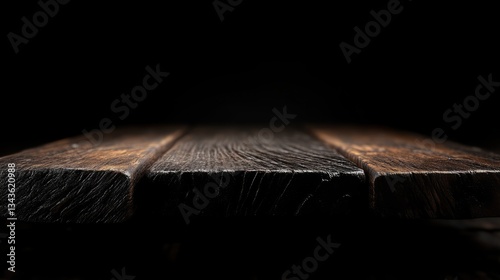 Obraz na płótnie Rustic wooden table top, dark background w salonie