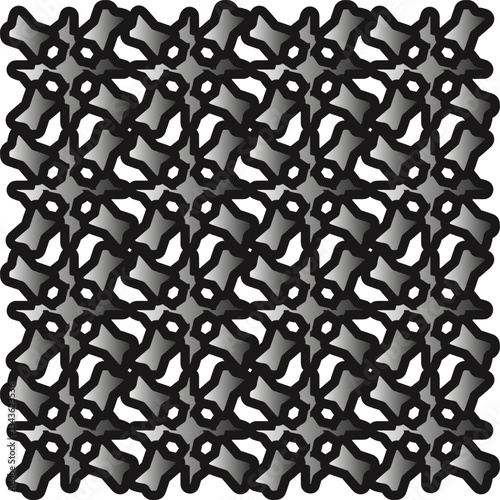 Silver metallic gradient with repeat Pattern . Abstract metallic background.