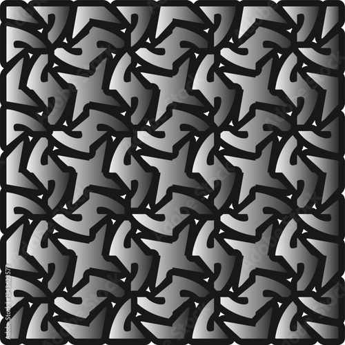 Silver metallic gradient with repeat Pattern . Abstract metallic background.