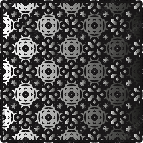 Silver metallic gradient with repeat Pattern . Abstract metallic background.